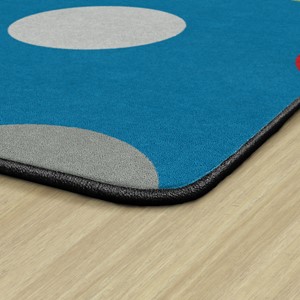Shapes Accent Polka Dot Classroom Rug - Corner