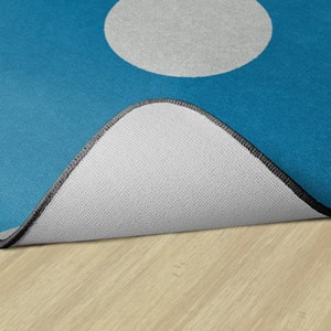 Shapes Accent Polka Dot Classroom Rug - Backing