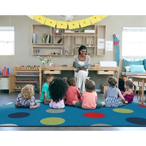 Shapes Accent Polka Dot Classroom Rug