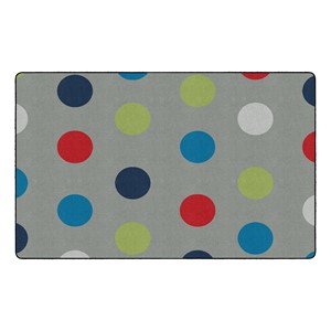 Shapes Accent Polka Dot Classroom Rug - Gray