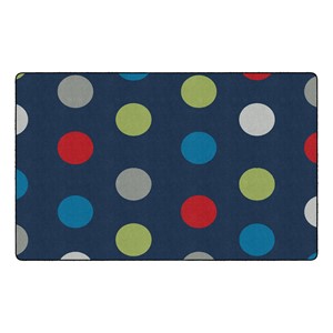 Shapes Accent Polka Dot Classroom Rug - Navy