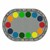 Shapes Accent Alphabet Seating Rug - Oval - Gray