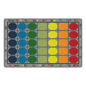 Shapes Accent Alphabet Seating Rug - Rectangle - Gray