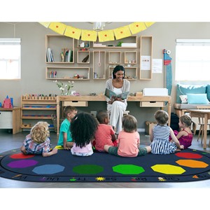 Shapes Accent Alphabet Seating Rug - Oval