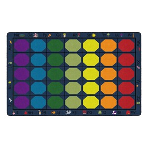 Shapes Accent Alphabet Seating Rug - Rectangle - Navy