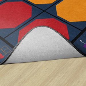 Shapes Accent Alphabet Seating Rug - Backing