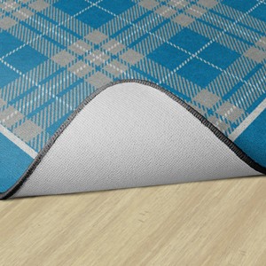Shapes Accent Playful Plaid Classroom Rug - Backing