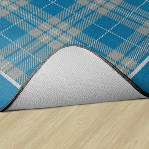 Shapes Accent Playful Plaid Classroom Rug - Backing