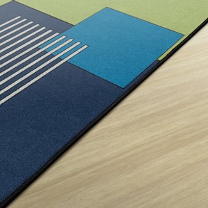 Shapes Accent Block Line Classroom Rug - Edge