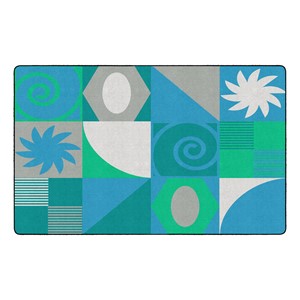 Shapes Accent Abstract Classroom Rug - Contemporary