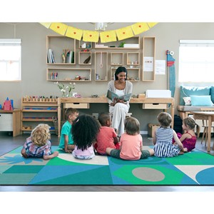 Shapes Accent Abstract Classroom Rug