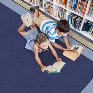 Explore Series Solid Classroom Rug w/ Color Block Border - Rectangle (5' 10"  W x 8' 4"L) - FOREST
