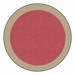 Explorer Series Solid Classroom Rug w/ Color Block Border - Round -  (6' Diameter) - DESERT