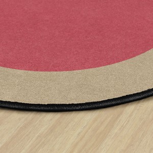 Explorer Series Solid Classroom Rug w/ Color Block Border - Round -  (6' Diameter) - DESERT