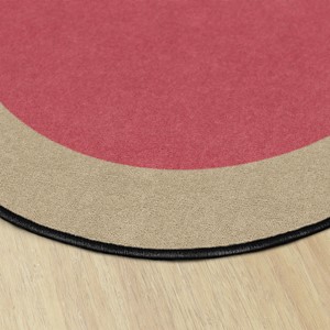 Explorer Series Solid Classroom Rug w/ Color Block Border - Round -  (6' Diameter) - DESERT