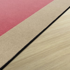 Explorer Series Solid Classroom Rug w/ Color Block Border - Rectangle (7' 6'  W x 12' L) - DESERT
