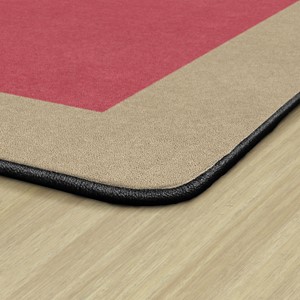 Explorer Series Solid Classroom Rug w/ Color Block Border - Rectangle (7' 6'  W x 12' L) - DESERT