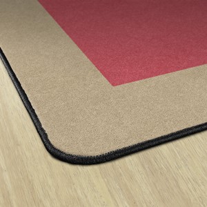 Explorer Series Solid Classroom Rug w/ Color Block Border - Rectangle (7' 6'  W x 12' L) - DESERT