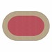 Explorer Series Solid Classroom Rug w/ Color Block Border - Oval (7' 6'  W x 12' L) -DESERT