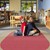 Explorer Series Solid Classroom Rug w/ Color Block Border - Oval (7' 6'  W x 12' L) -DESERT