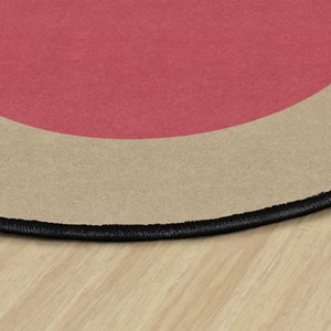 Explorer Series Solid Classroom Rug w/ Color Block Border - Oval (7' 6'  W x 12' L) -DESERT