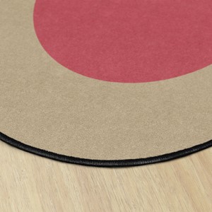 Explorer Series Solid Classroom Rug w/ Color Block Border - Oval (7' 6'  W x 12' L) -DESERT
