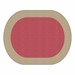 Explorer Series Solid Classroom Rug w/ Color Block Border - Oval (10' 6"W x 13' 2' L) - DESERT