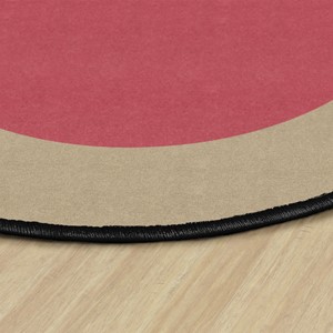 Explorer Series Solid Classroom Rug w/ Color Block Border - Oval (10' 6"W x 13' 2' L) - DESERT