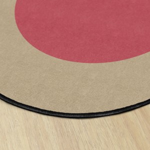 Explorer Series Solid Classroom Rug w/ Color Block Border - Oval (10' 6"W x 13' 2' L) - DESERT
