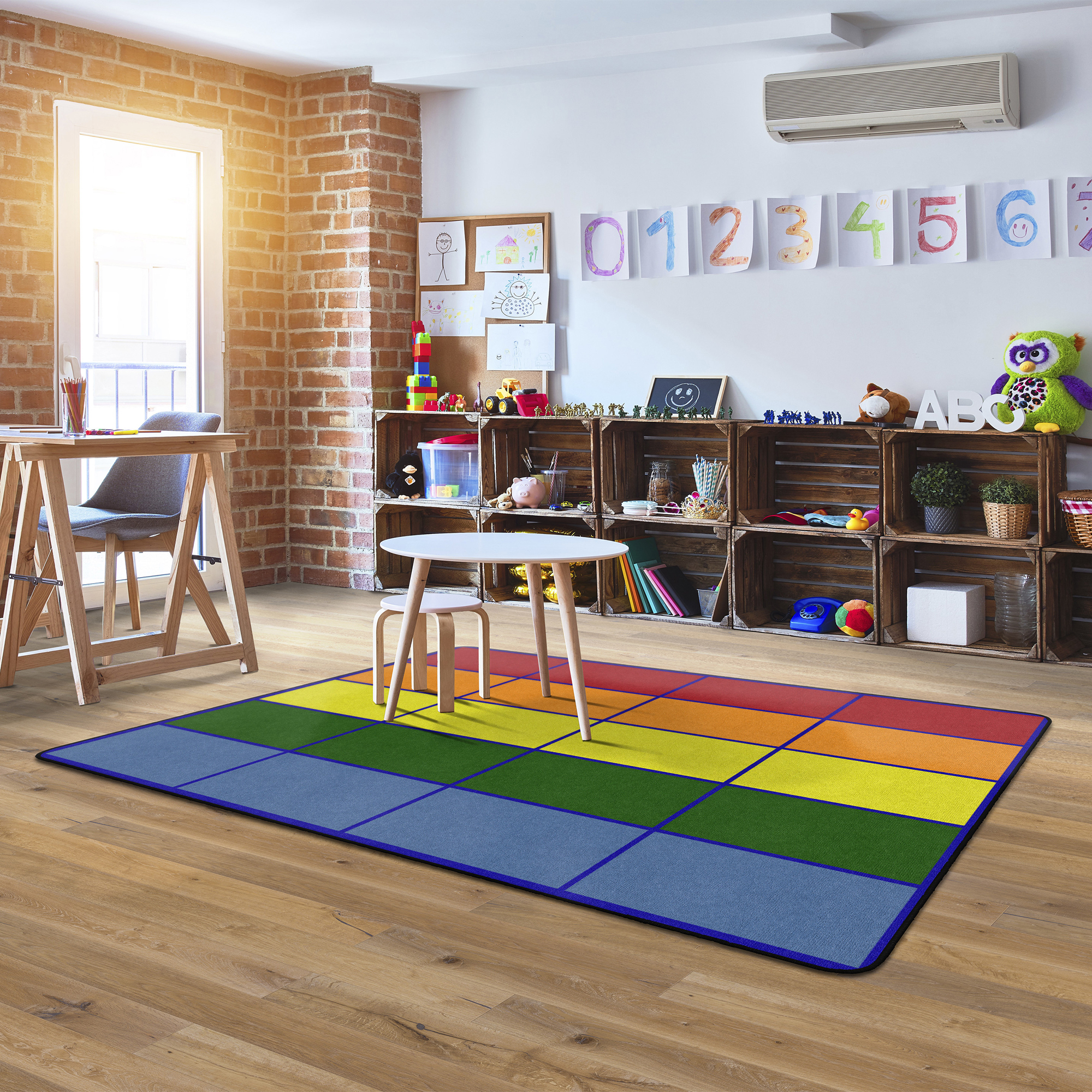 Colorful Squares Seating Rug | School Outfitters