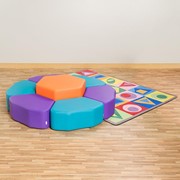 Shapes Vinyl Soft Seating - Flower Formation w/ Shake It Up Rug