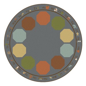 Alphabet Seating Natural Colors Rug - Round (6' Diameter)