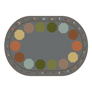 Alphabet Seating Natural Colors Rug - Oval (5' 10" W x 8' 4" L)