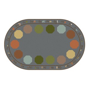 Alphabet Seating Natural Colors Rug - Oval (7' 6" W x 12' L)