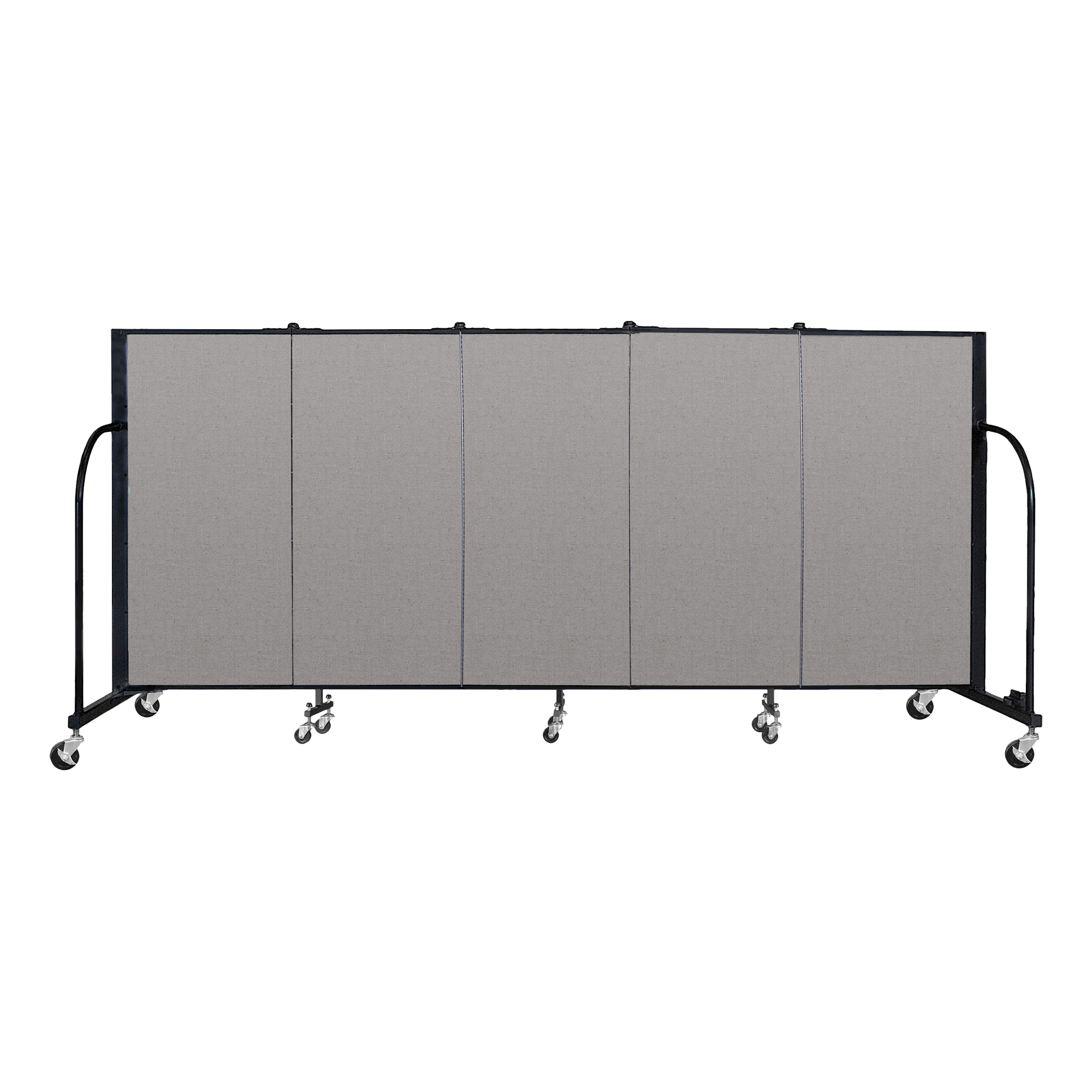 4' H Vinyl Freestanding Portable Partition - 5 Panels (9' 5" L) - Granite