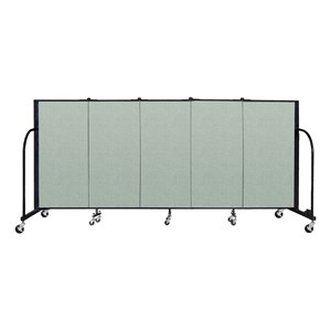 4' H Vinyl Freestanding Portable Partition - 5 Panels (9' 5" L) - Mint