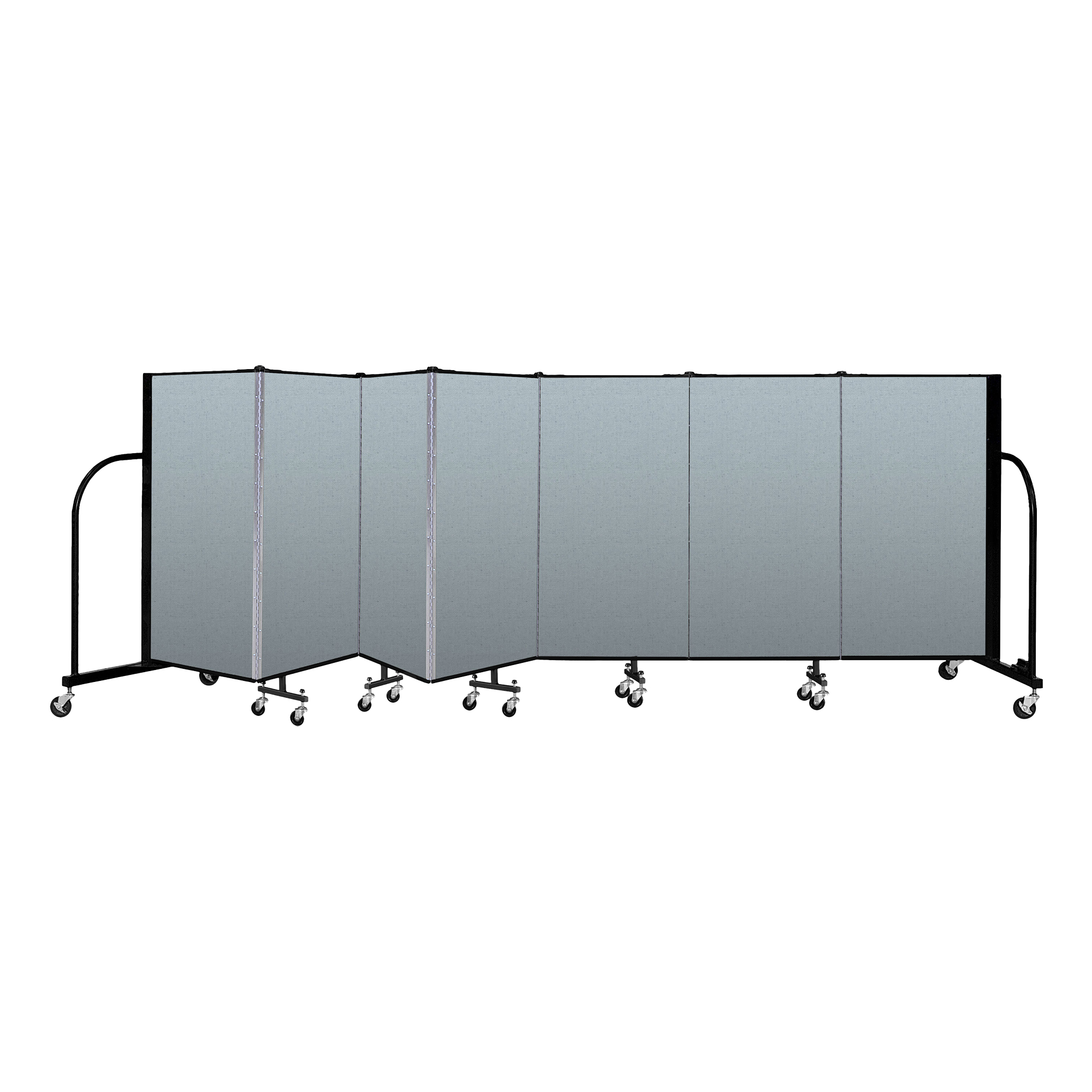 4' H Vinyl Freestanding Portable Partition - 7 Panels (13' 1' L) - Blue Tide