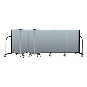 4' H Vinyl Freestanding Portable Partition - 7 Panels (13' 1' L) - Blue Tide
