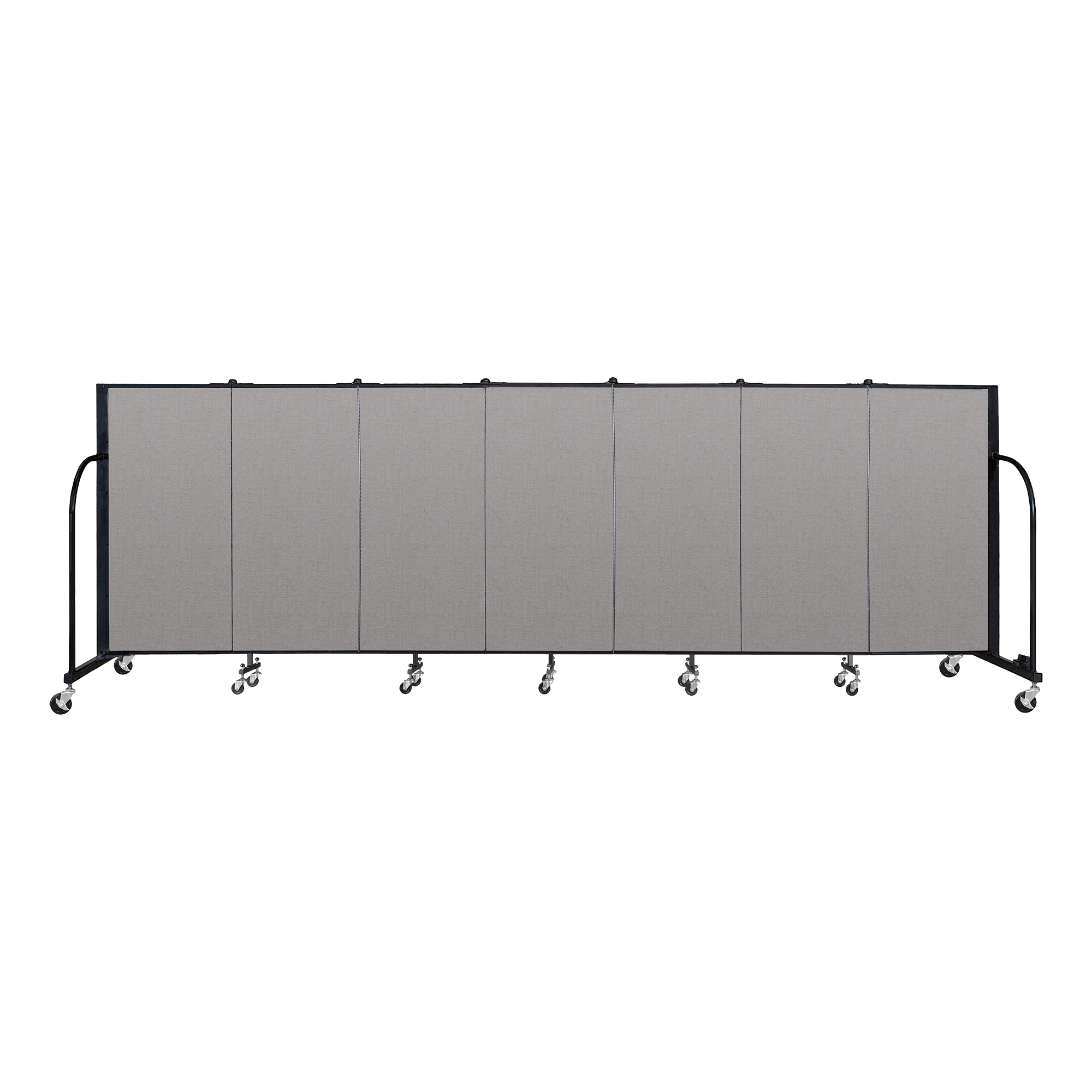 4' H Vinyl Freestanding Portable Partition - 7 Panels (13' 1' L) - Granite