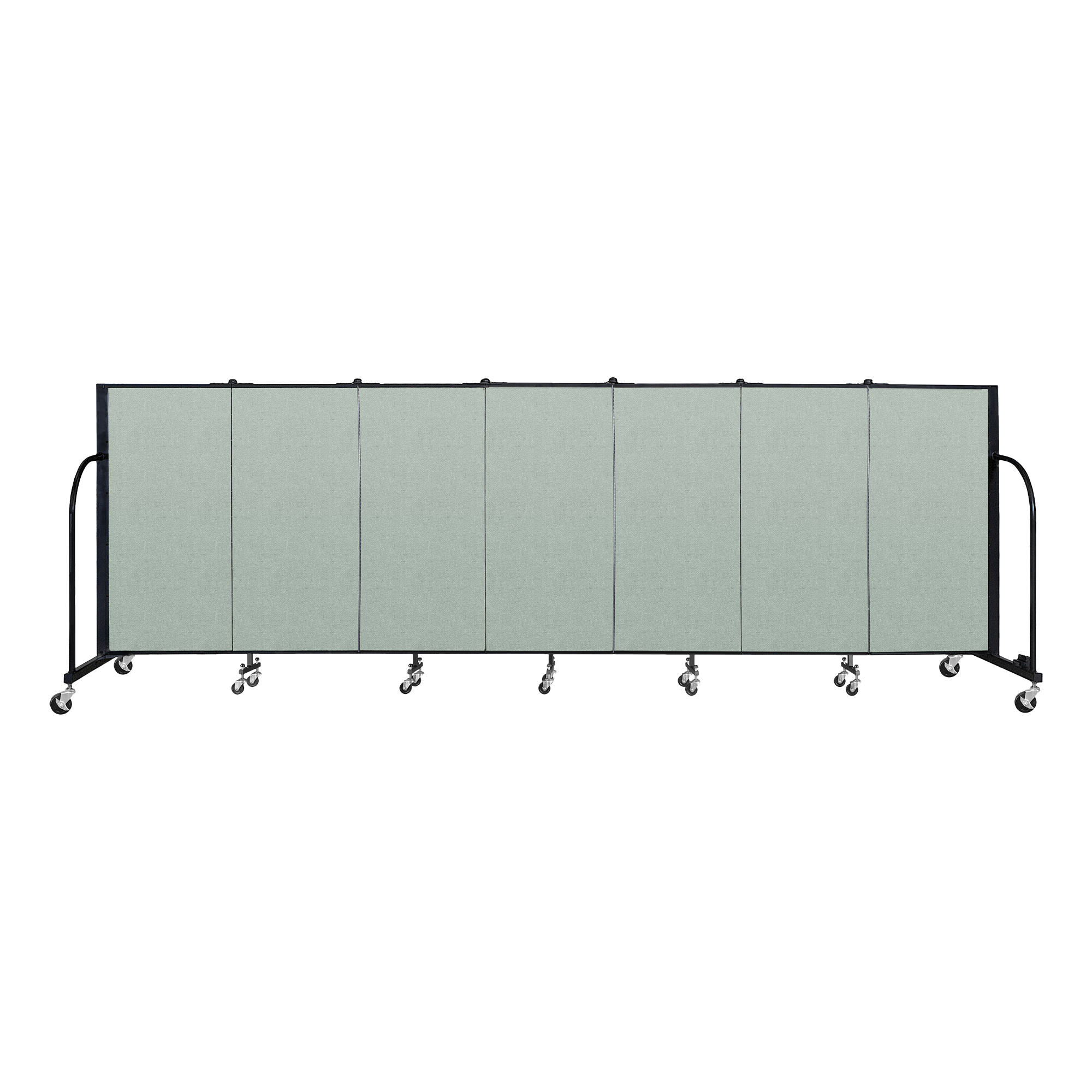 4' H Vinyl Freestanding Portable Partition - 7 Panels (13' 1' L) - Mint