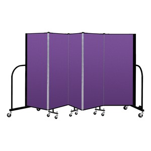 4' H Freestanding Portable Partition - 5 Panels (9' 5" L)