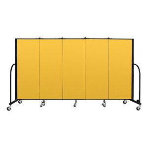 5' H Freestanding Portable Partition - Yellow