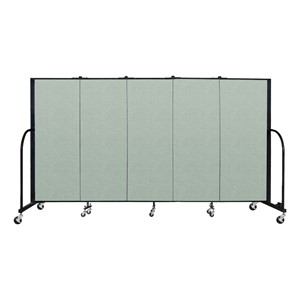 5' H Vinyl Freestanding Portable Partition - 5 Panels (9' 5" L) - Mint