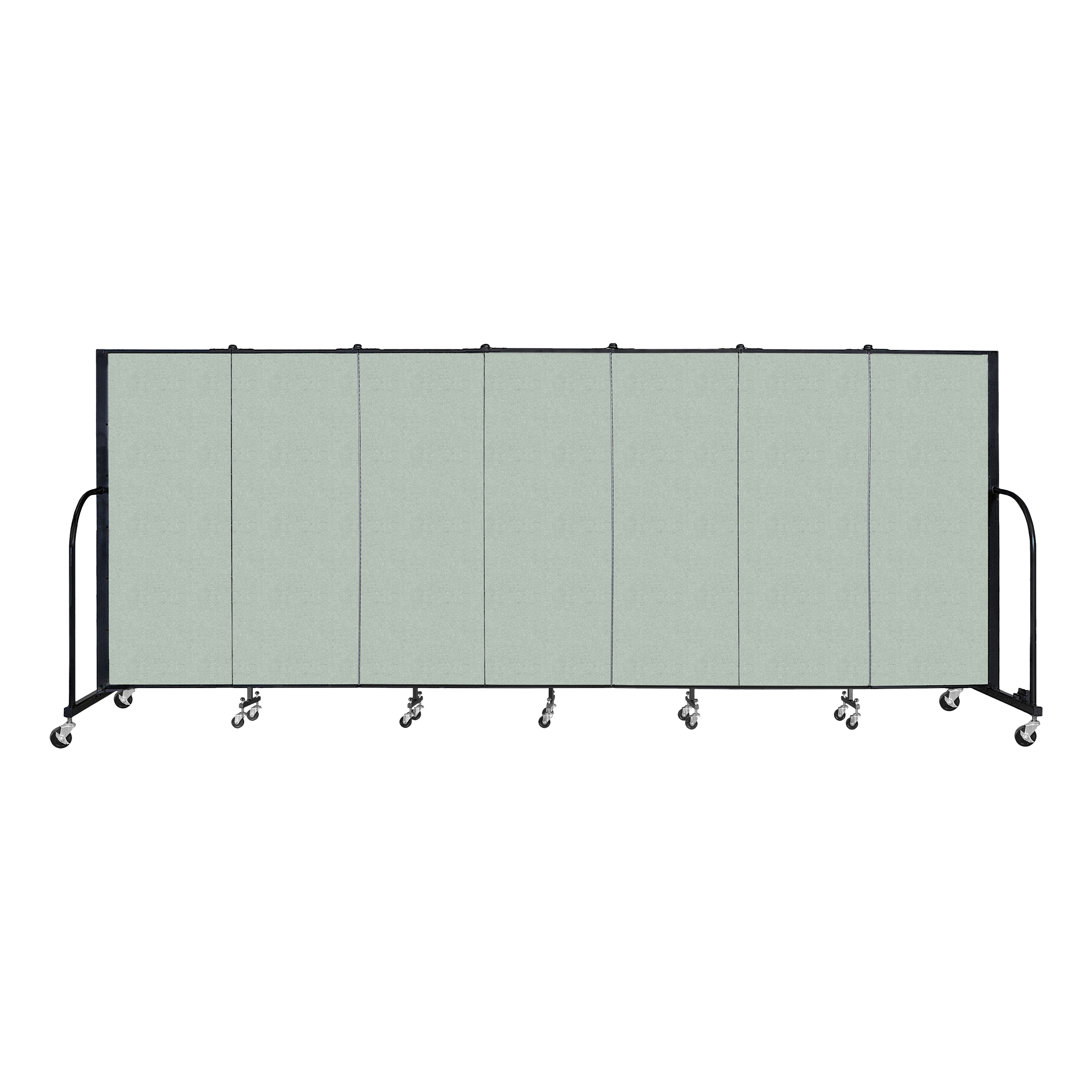 5' H Vinyl Freestanding Portable Partition - 7 Panels (13' 1" L) - Mint