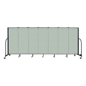 5' H Vinyl Freestanding Portable Partition - 7 Panels (13' 1" L) - Mint