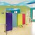 6' H Five Panel Rainbow Freestanding Portable Partition
