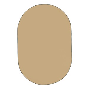 Heavy-Duty Solid Color Classroom Rug - Oval (7' 6" W x 12' L) - Almond
