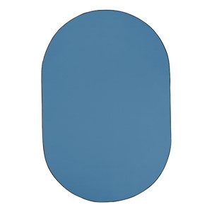 Heavy-Duty Solid Color Classroom Rug - Oval (7' 6" W x 12' L) - Bluebird