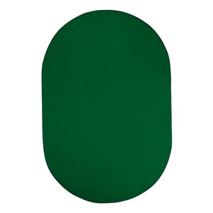 Heavy-Duty Solid Color Classroom Rug - Oval (7' 6" W x 12' L) - Clover