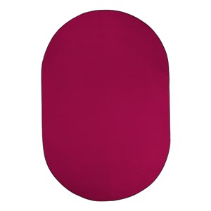 Heavy-Duty Solid Color Classroom Rug - Oval (7' 6" W x 12' L) - Cranberry